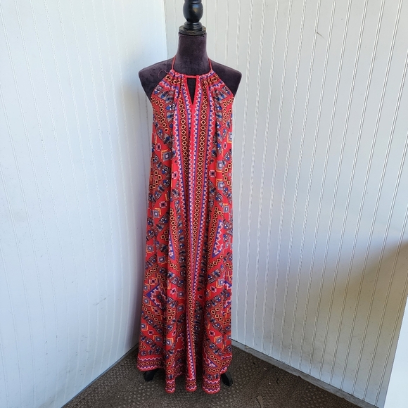 Flying Tomato Floral Maxi Dress Halter Neck Pink Blue Summer Boho Womens S - Picture 1 of 10